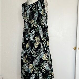 Croft & Barrow Black Tropical Print  Women’s Dress sleeveless EUC! Size Large